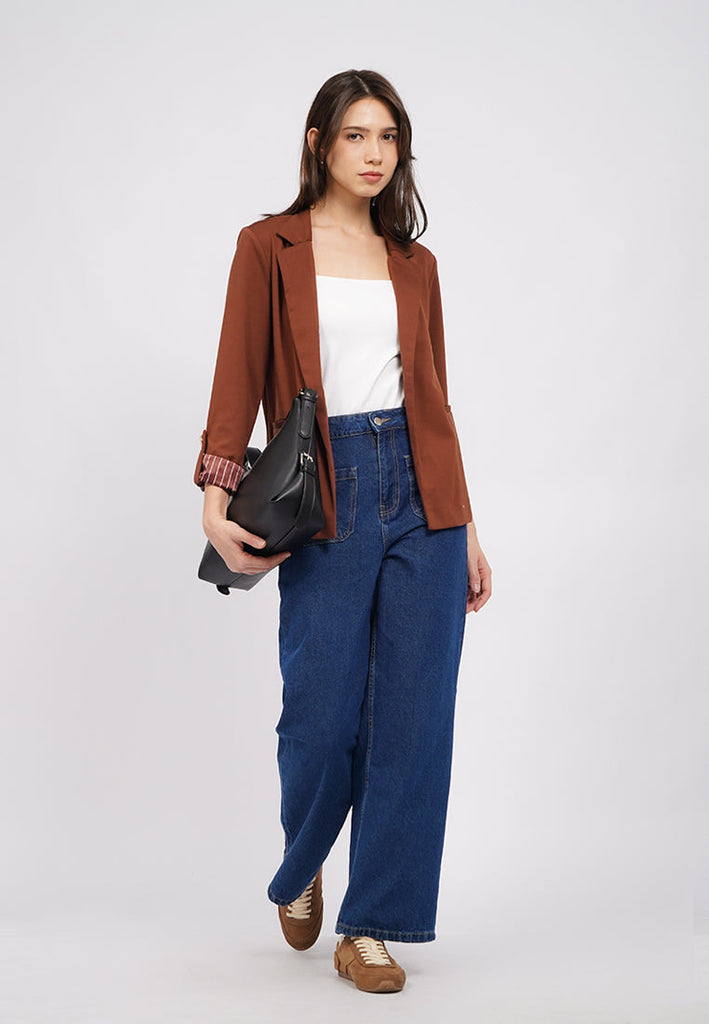 Straight Cut Long Sleeve Blazer