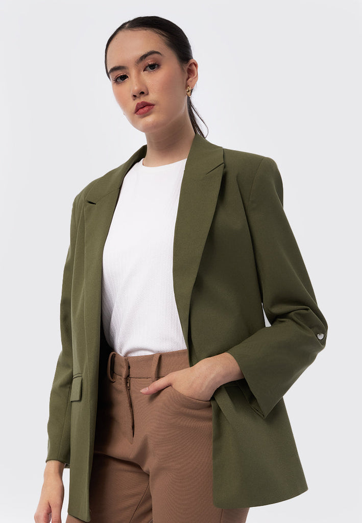 Rolled Up Sleeves Loose Blazer