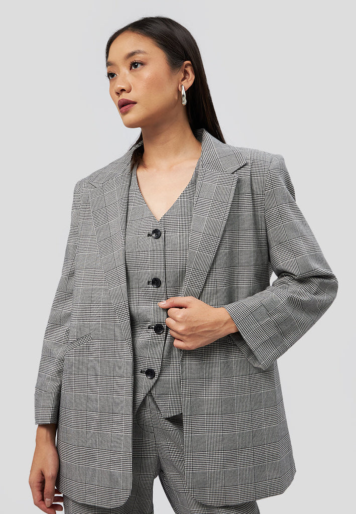 Regular Fit Checked Blazer