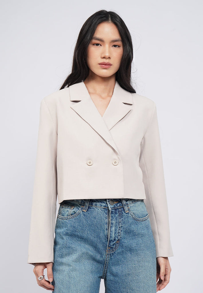 Double Breasted Crop Blazer
