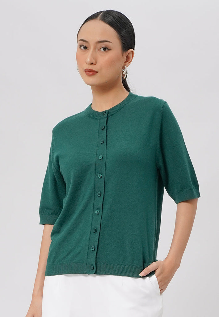 Round Neck Short Sleeve Knit Top