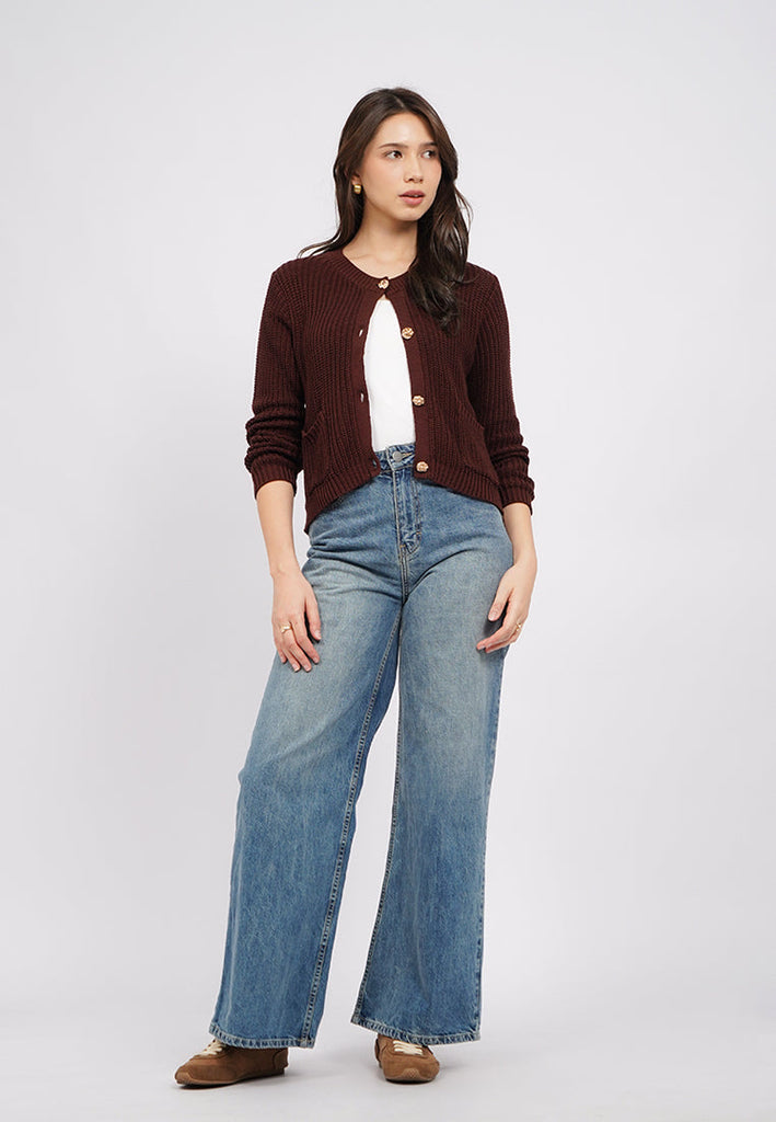 Open Work Long Sleeve Cardigan