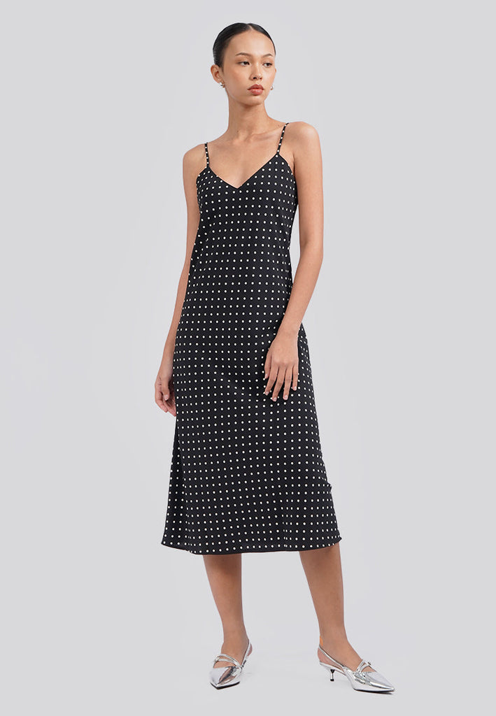 Polkadot Midi Slip Dress