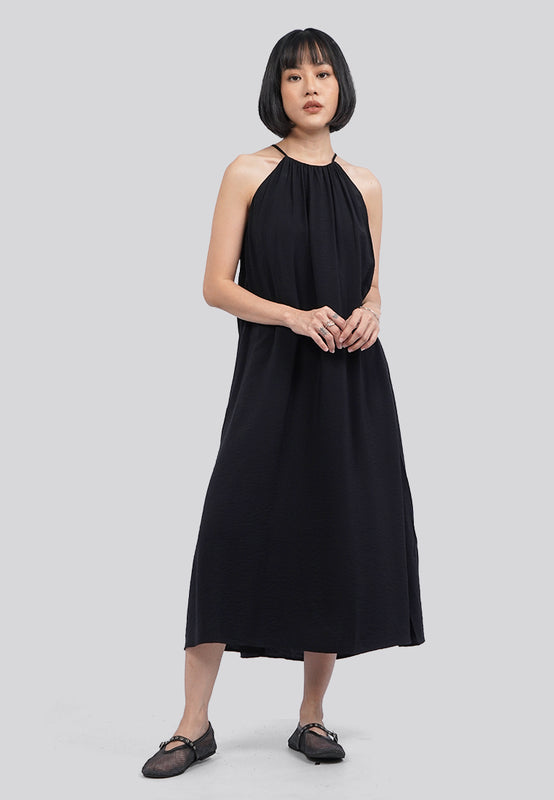 Halter Neck Loose Midi Dress