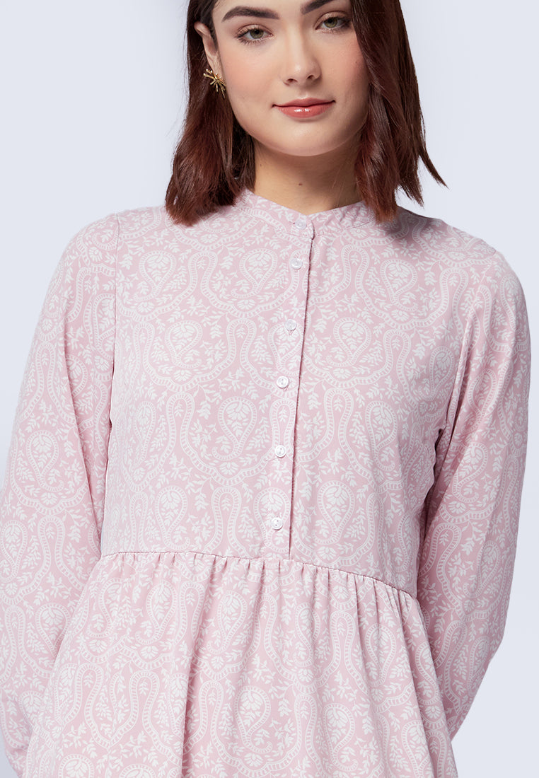 Printed Mandarin Collar Maxi Dress – EXECUTIVE