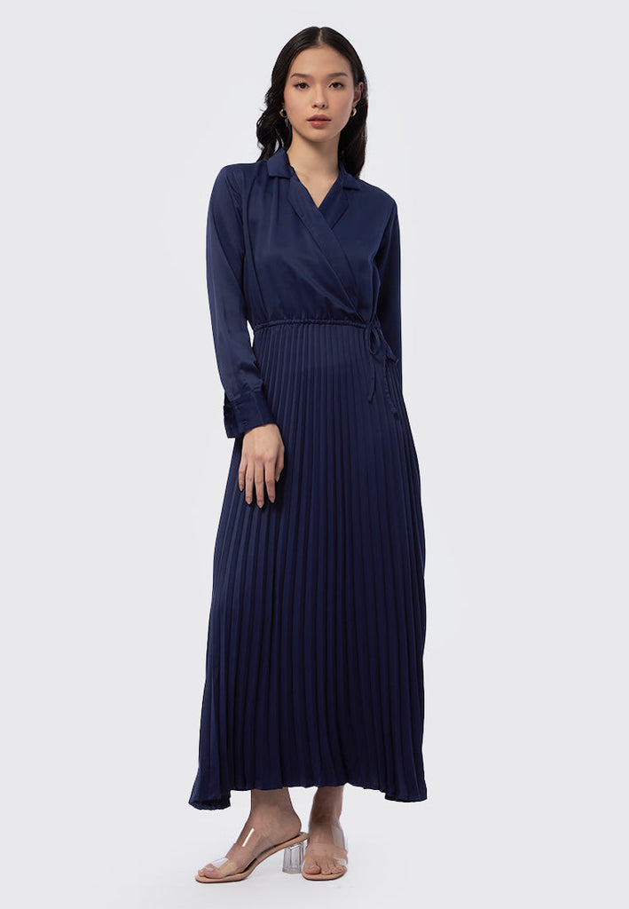 Long Sleeve Satin Maxi Dress