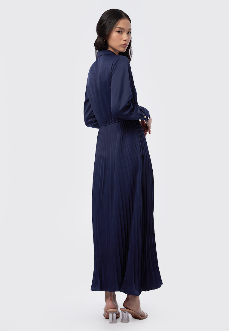Long Sleeve Satin Maxi Dress EXECUTIVE Long Sleeve Satin Maxi Dress EXECUTIVE