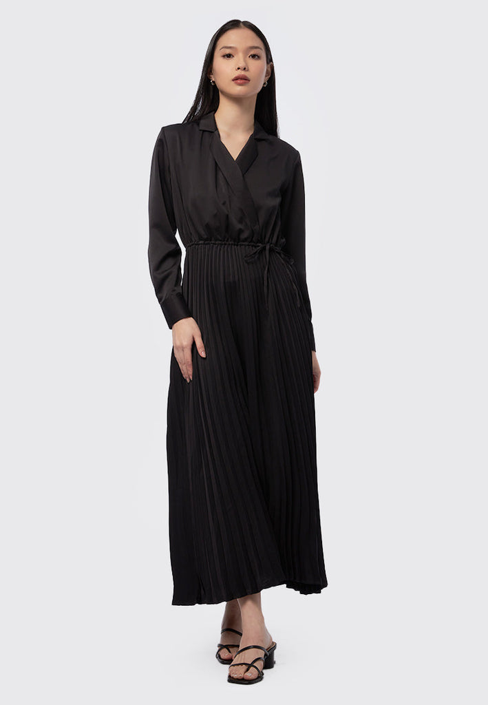 Long Sleeve Satin Maxi Dress