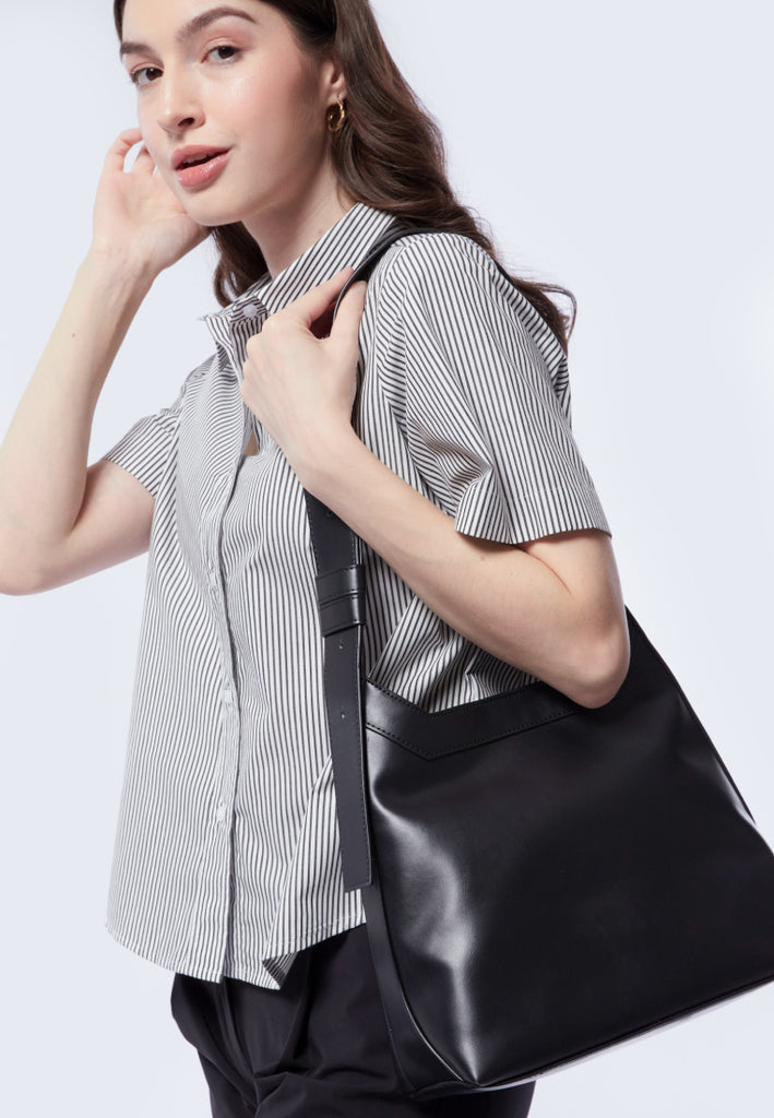 Black Tote Bag With Adjustable Strap
