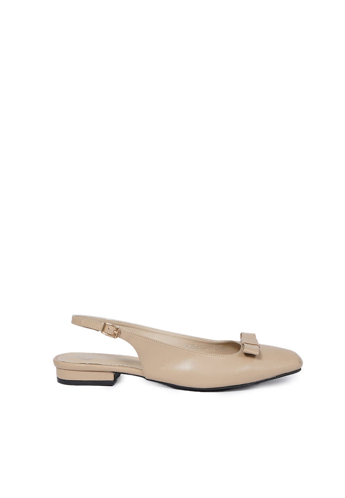Beige Slingback Heels Shoes