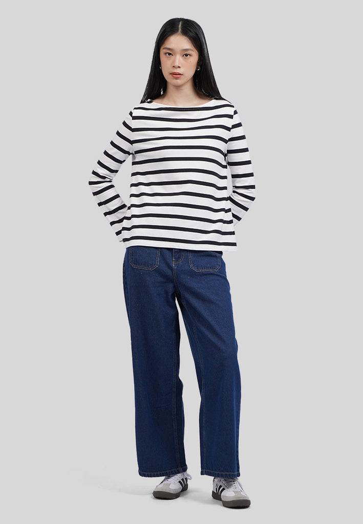 Double Pocket Wide Leg Jeans
