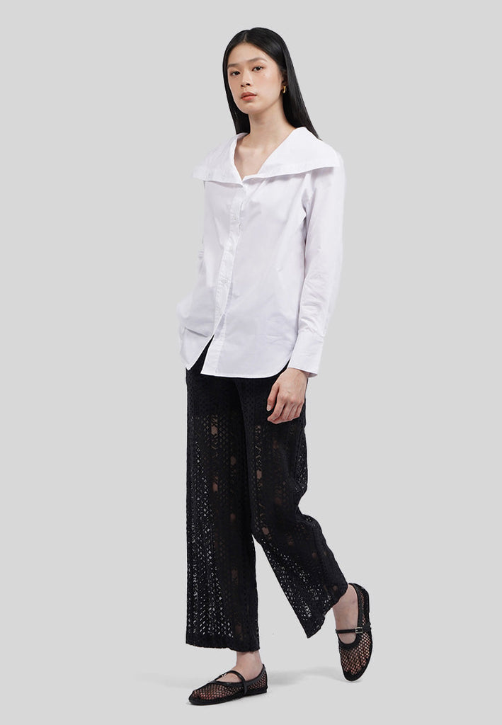 High Waist Straight Lace Pants