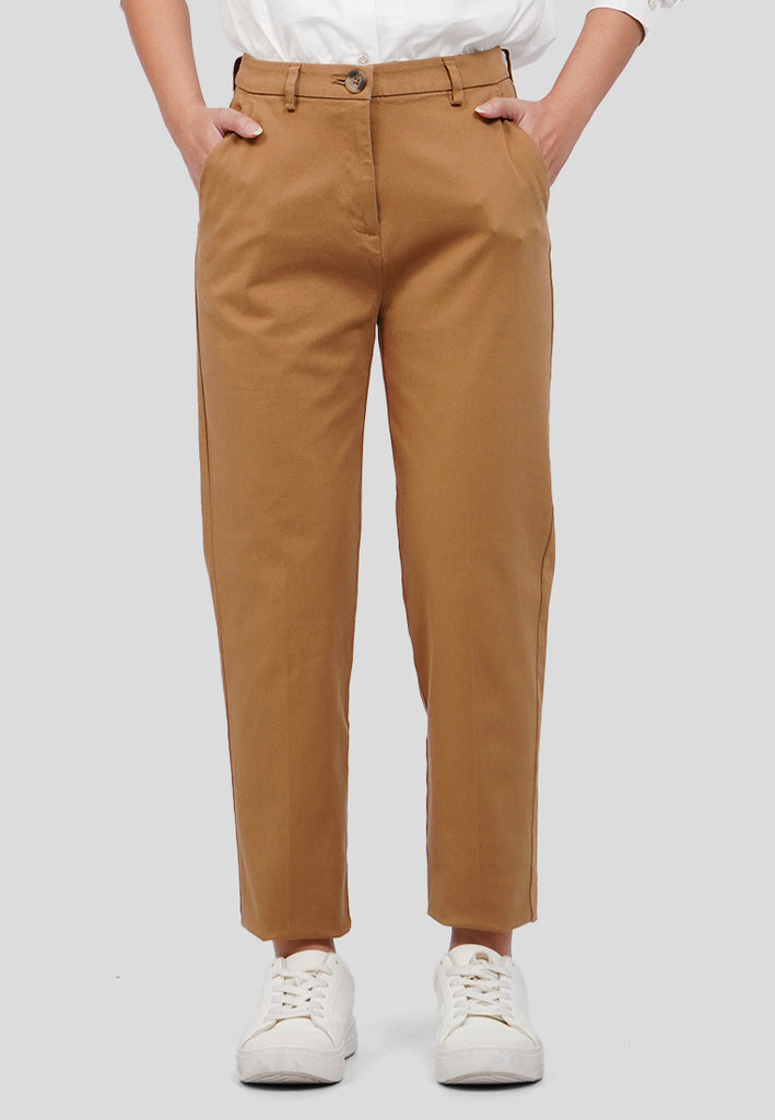 Basic Tapered Mid Rise Chicago Pants Khaki