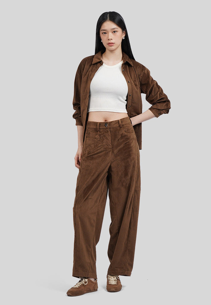 Regular Fit Corduroy Barrel Pants