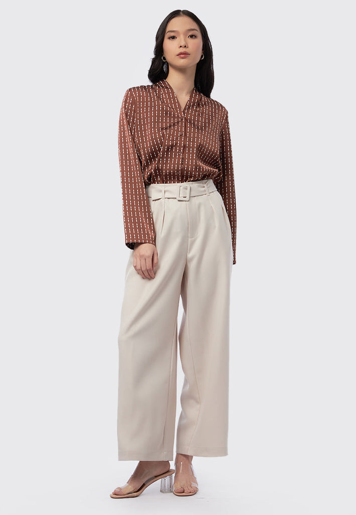 Trousers with Self Fabric Belt