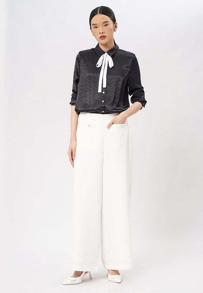 Wide Leg Pants with Front Pockets