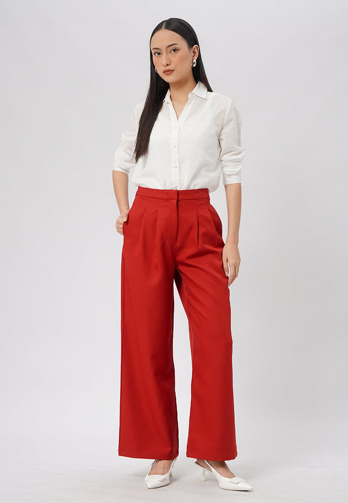 Regular Fit Pleated Pants