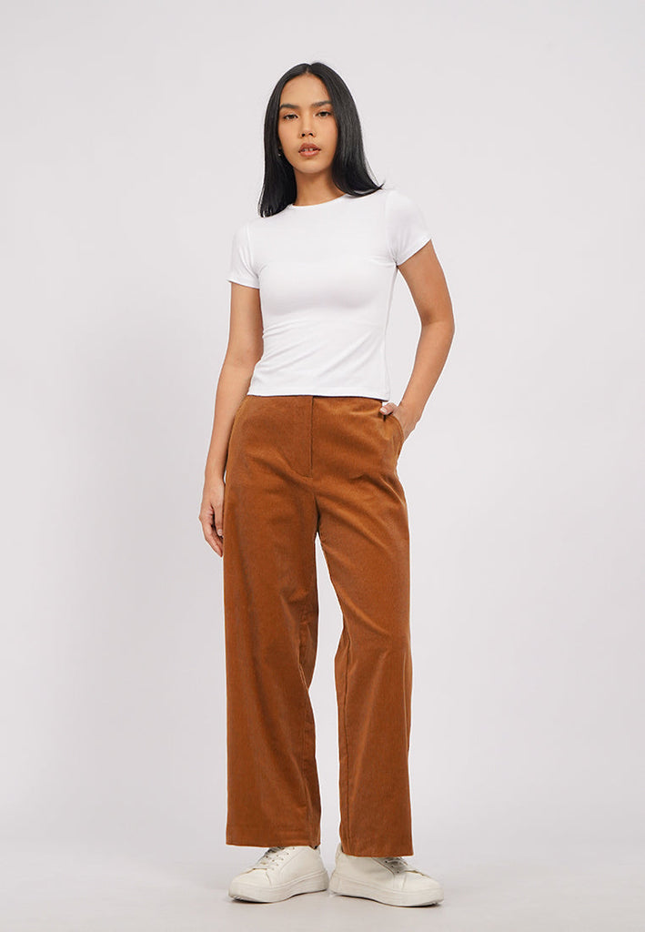 Wide Leg Corduroy Ankle Pants