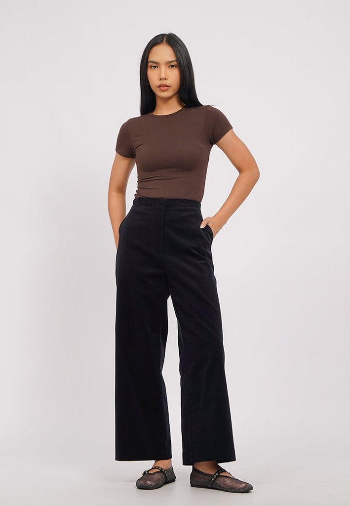 Wide Leg Corduroy Ankle Pants
