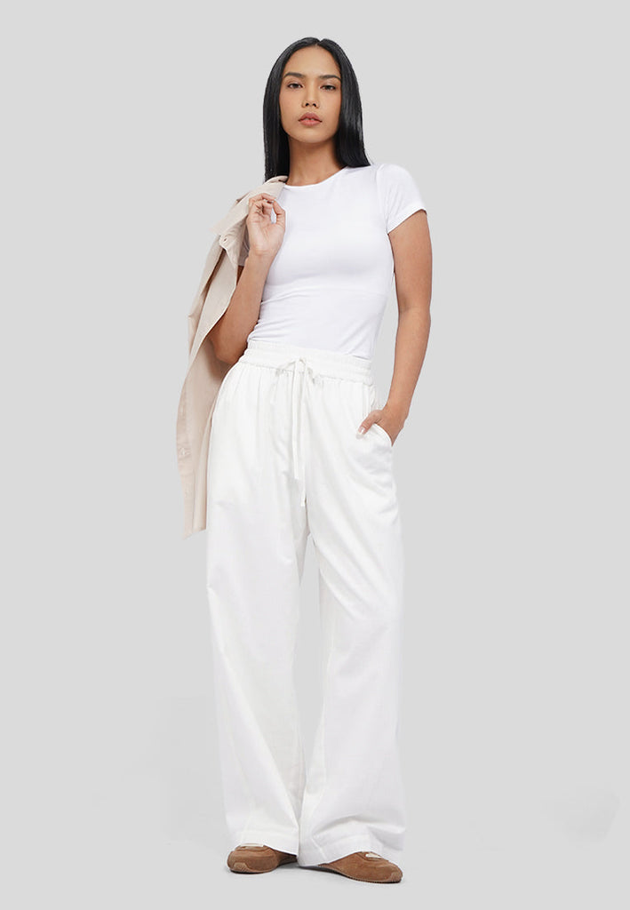 Linen Blend Drawstring Trouser