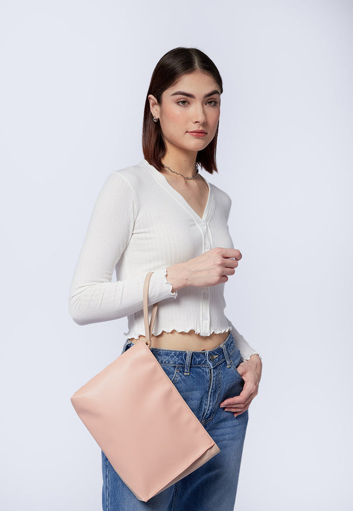 Asymmetric Two Tone Pouch