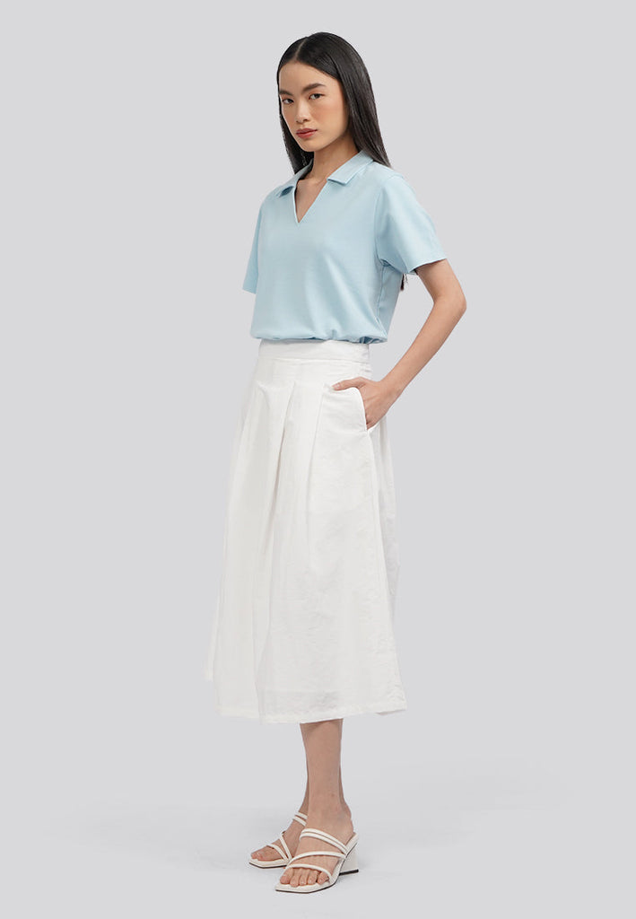 A-Line Midi Skirt with Pleat Details