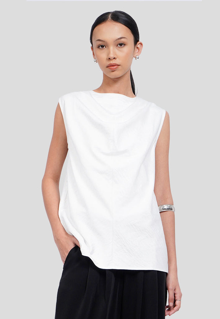 Draped Neck Sleeveless Top
