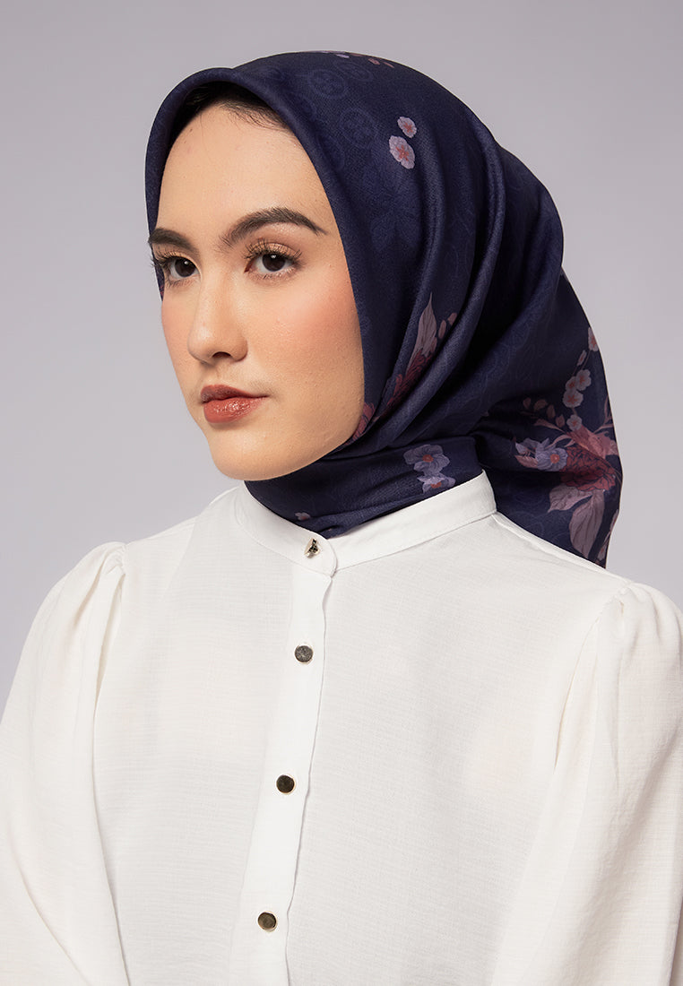 Floral Printed Navy Scarf – EXECUTIVE