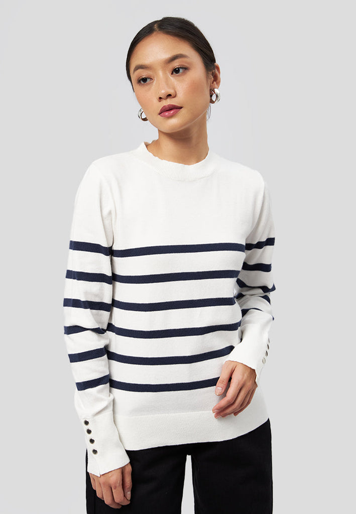 Long Sleeve Stripes Knit Top