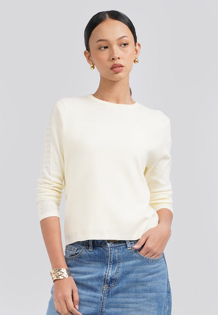 Long Sleeve Cropped Knit Top