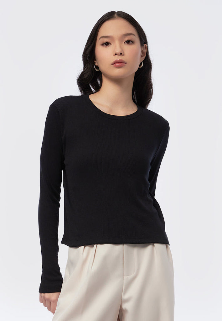 Round Neck Long Sleeve Top