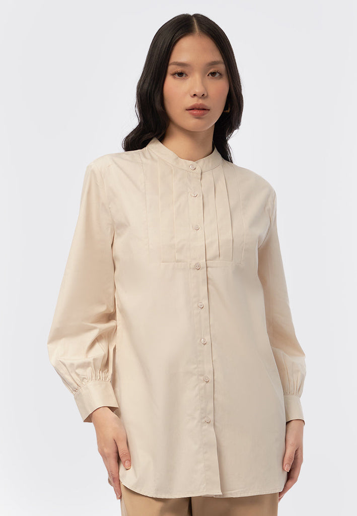 Tunic with Pleated Bib Details