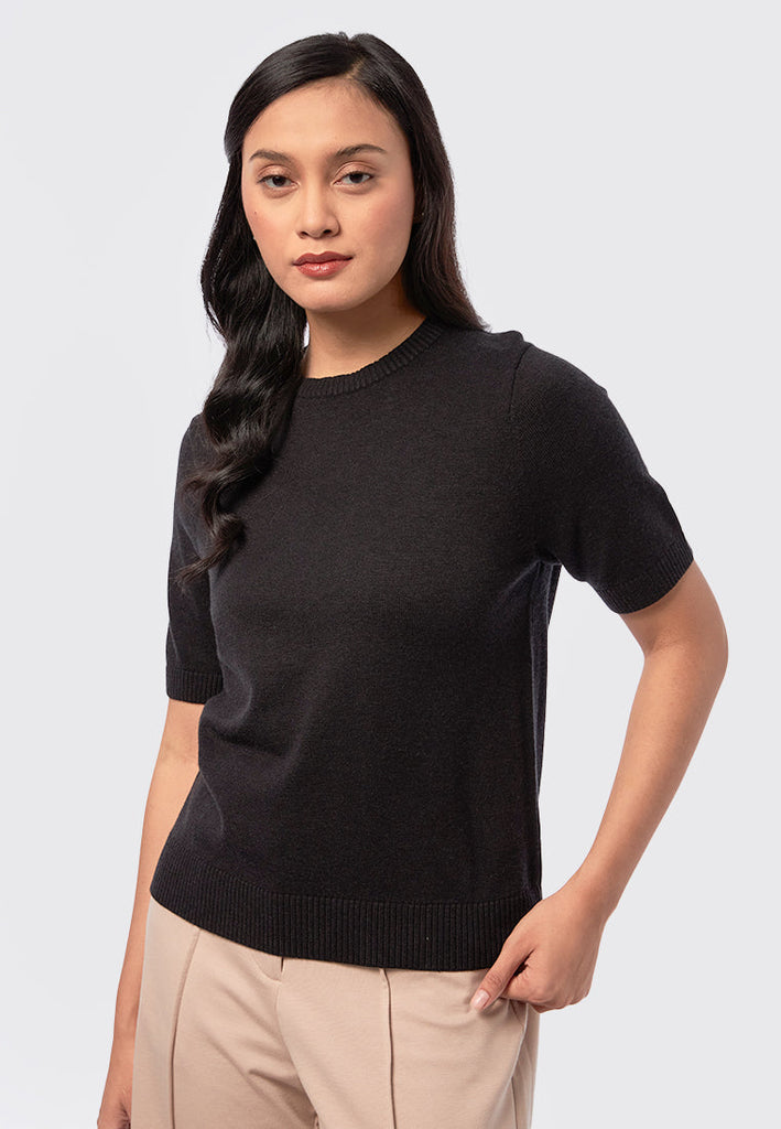 Basic Short Sleeve Knit Top