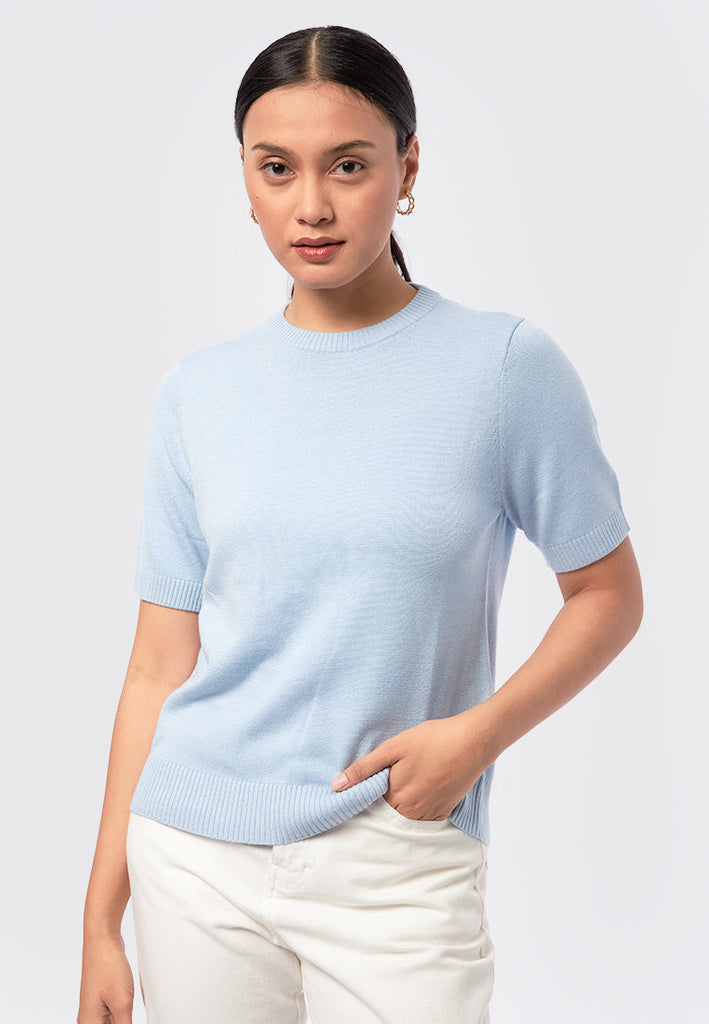 Basic Short Sleeve Knit Top