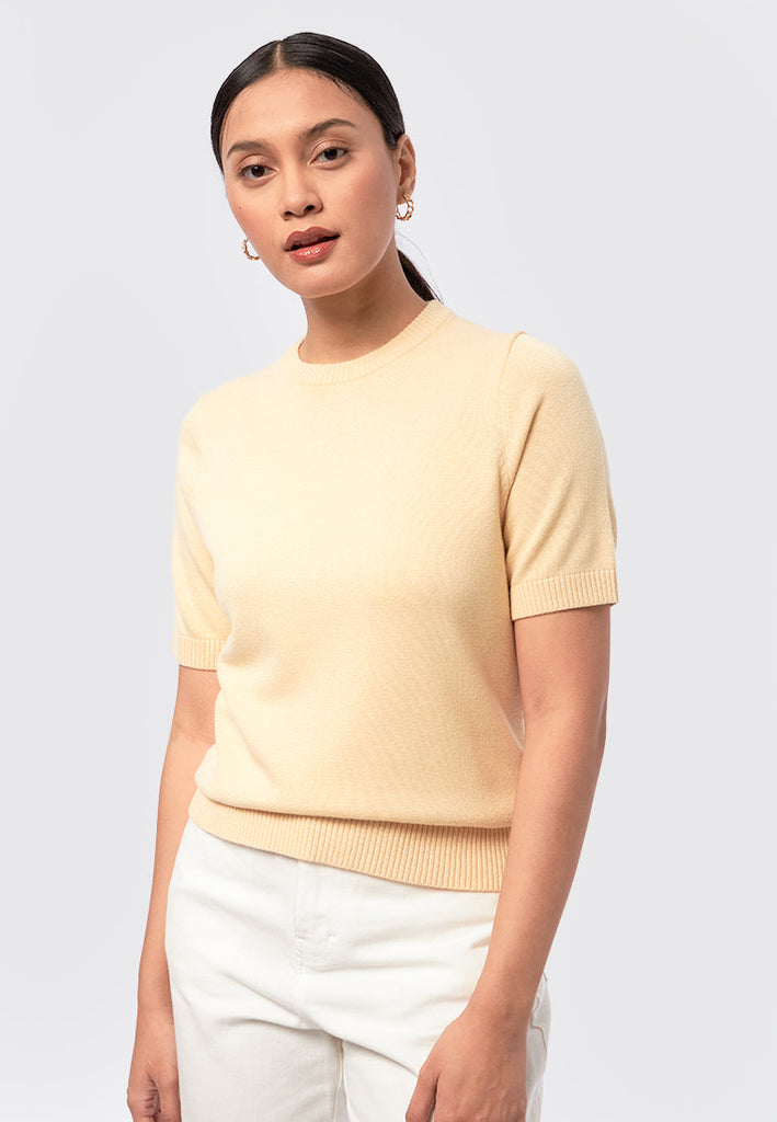 Basic Short Sleeve Knit Top