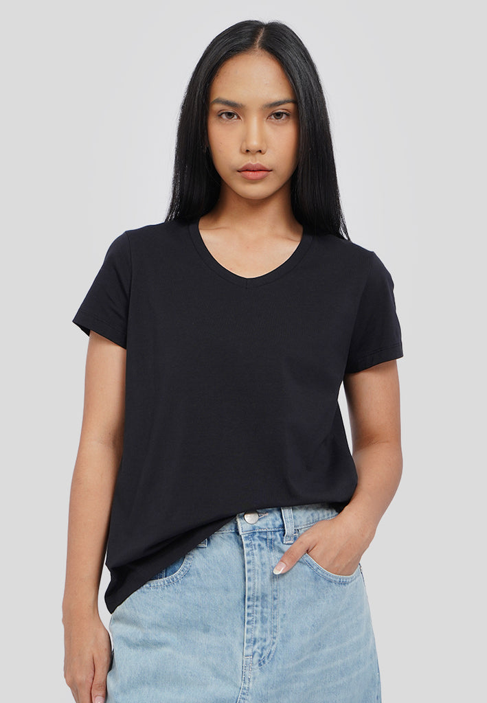 Basic V-Neck T-Shirt Black