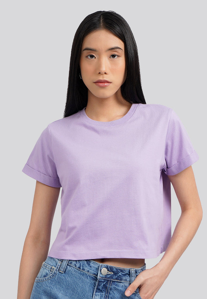 Basic Cropped Cotton T-Shirt