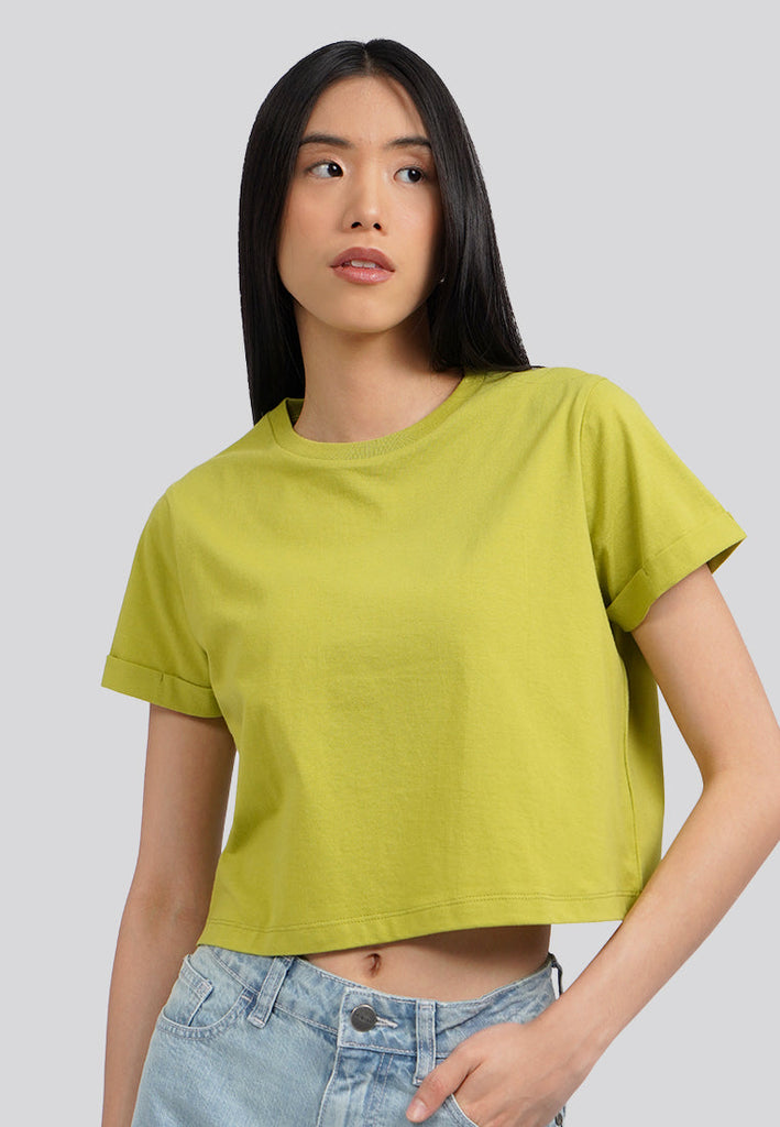 Basic Cropped Cotton T-Shirt