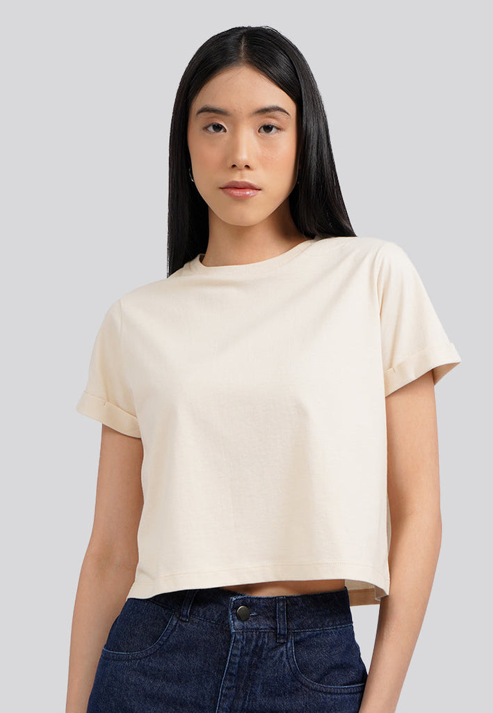 Basic Cropped Cotton T-Shirt