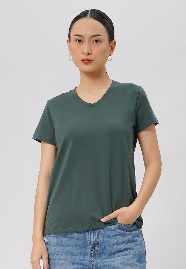 Basic V-Neck Cotton T-Shirt