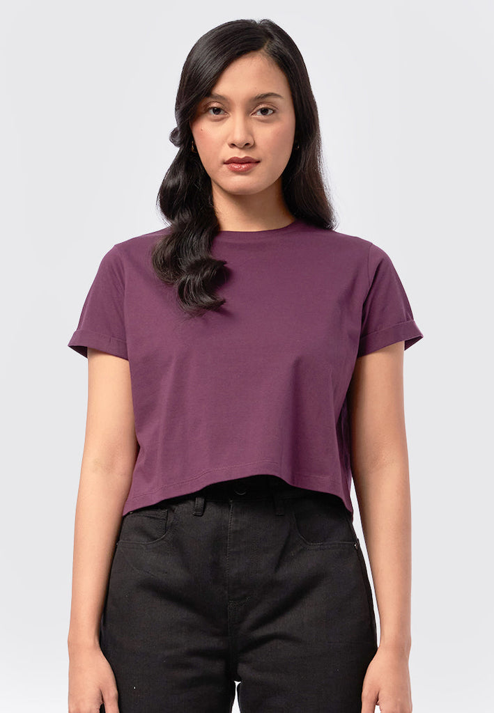 Basic Cropped Cotton T-Shirt