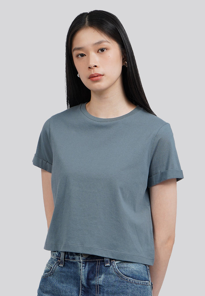 Basic Cropped Cotton T-Shirt