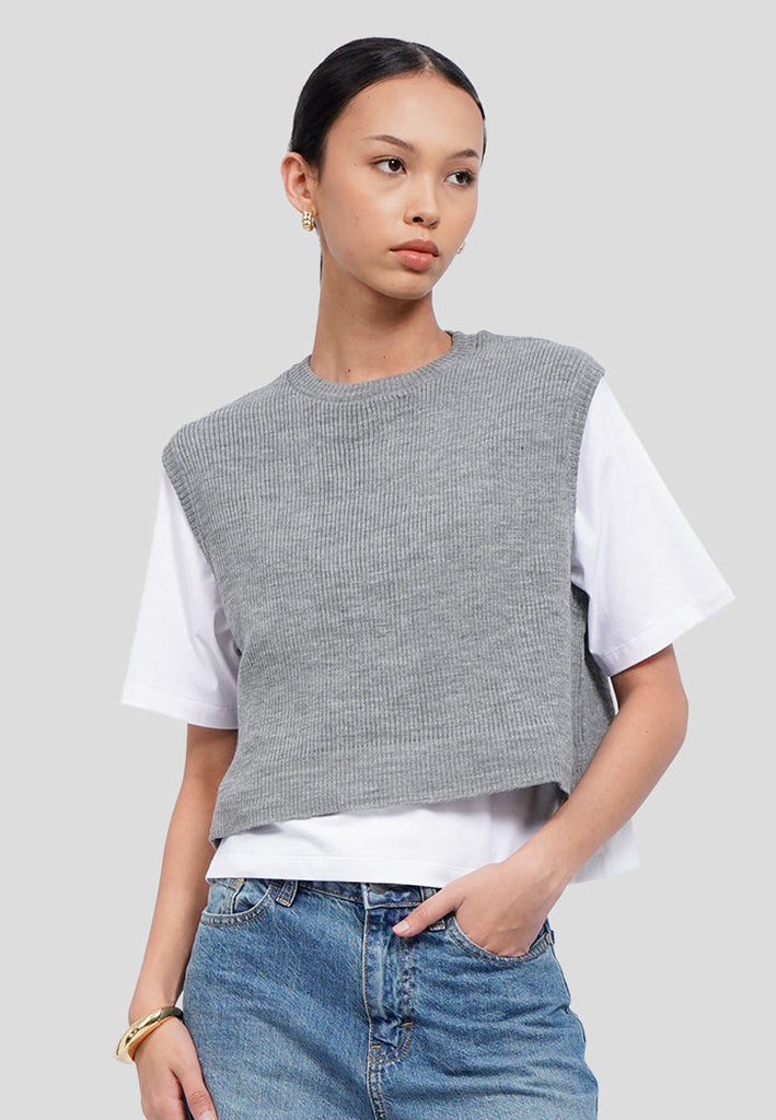 Knitted Vest T-Shirt