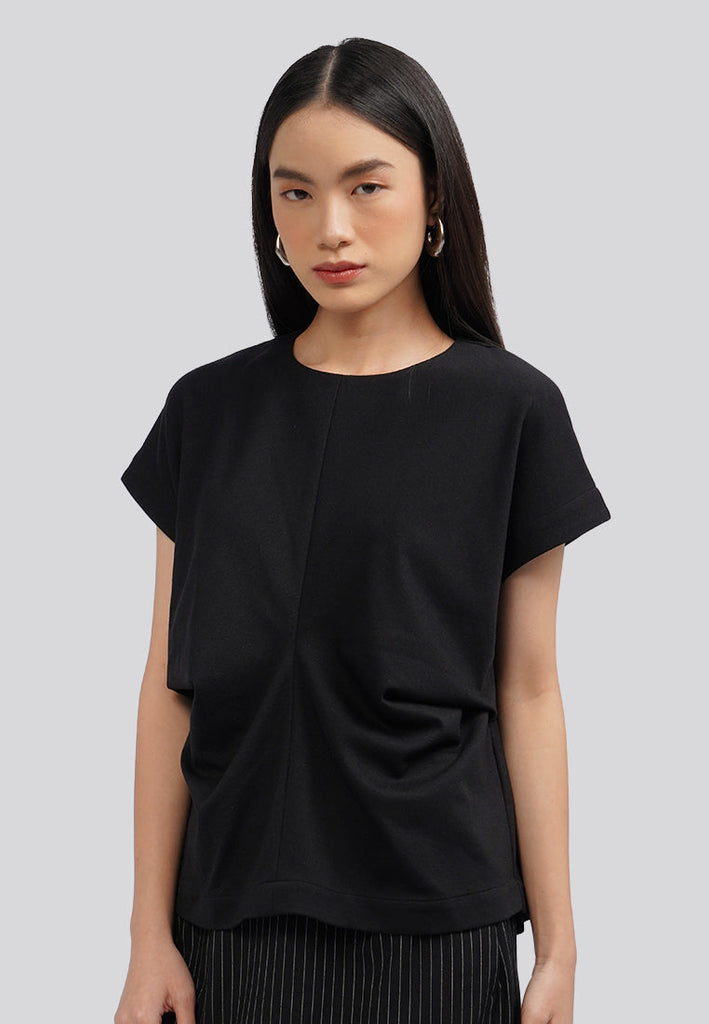 Draped-Waist Loose Top