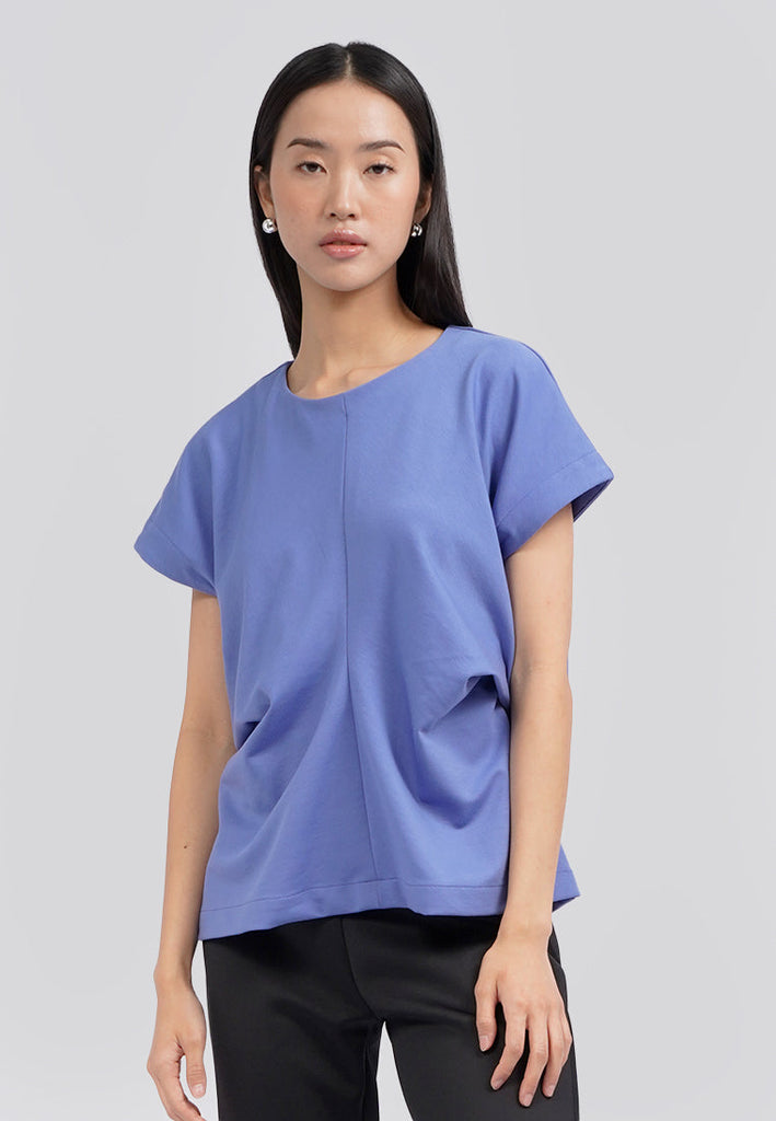 Drape-Waist Short Sleeve Top