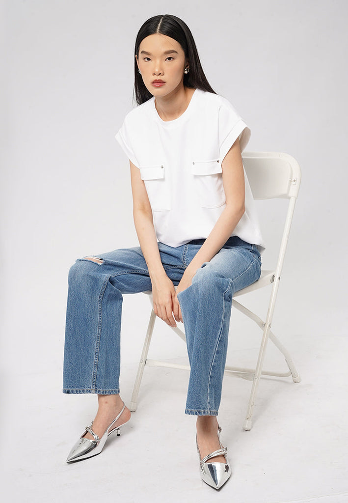 Short Sleeve Top with Pocket