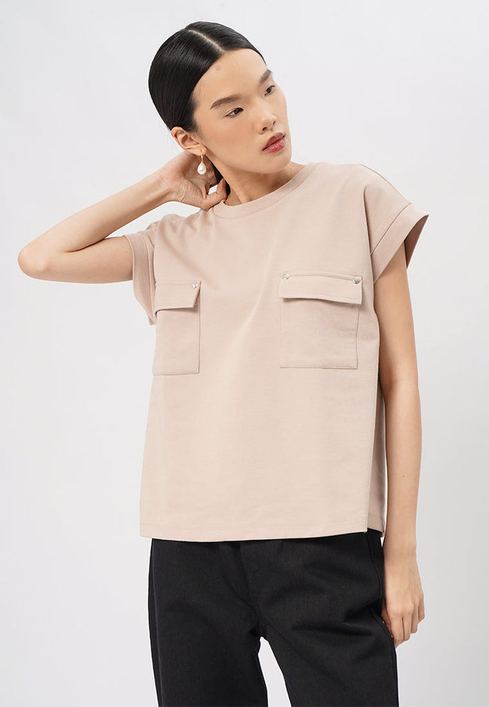 Short Sleeve Top with Pocket