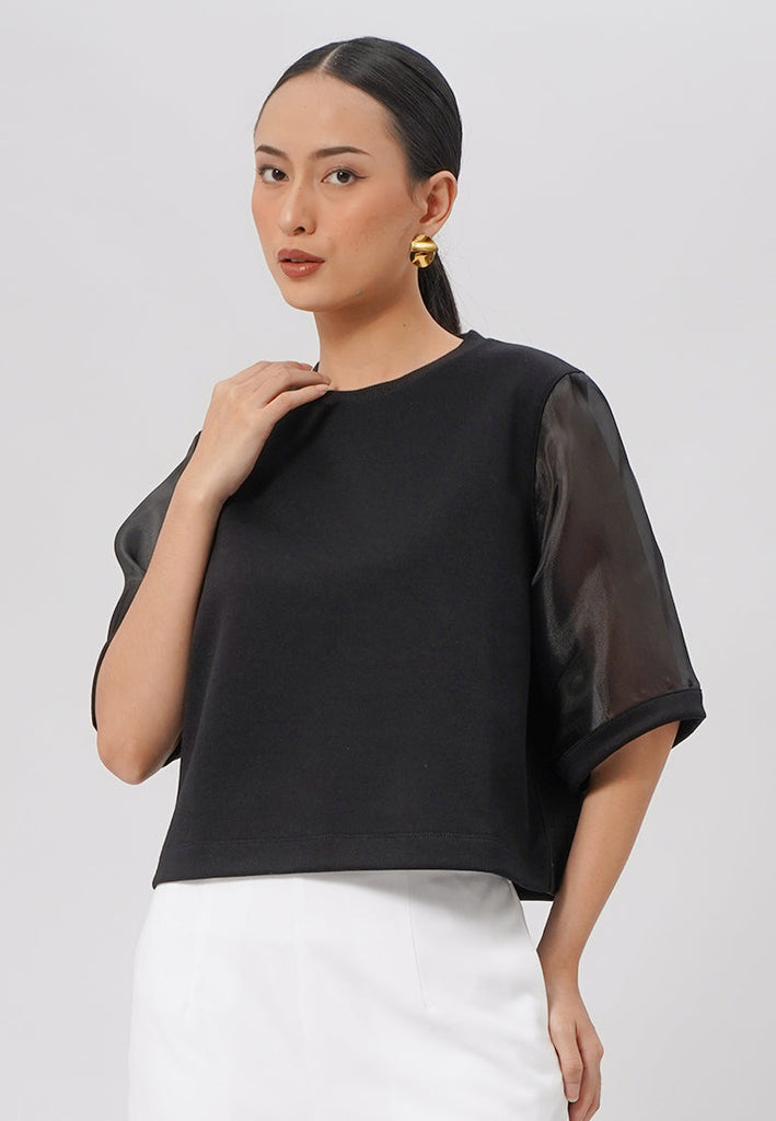 Short Sleeve Organza Top