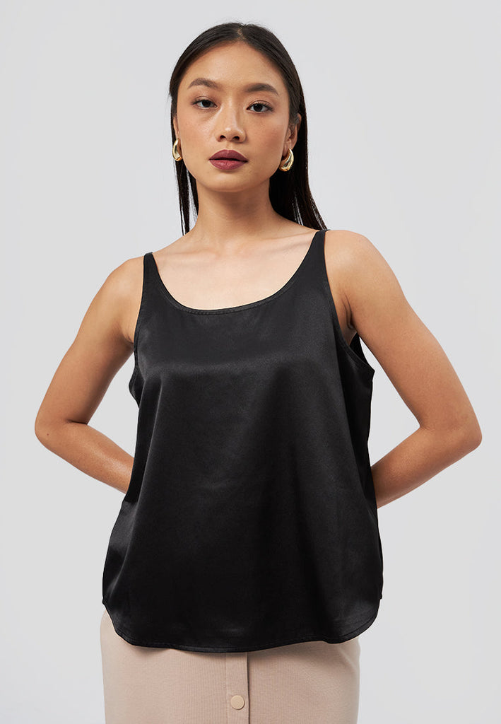 Round Neck Satin Tank Top