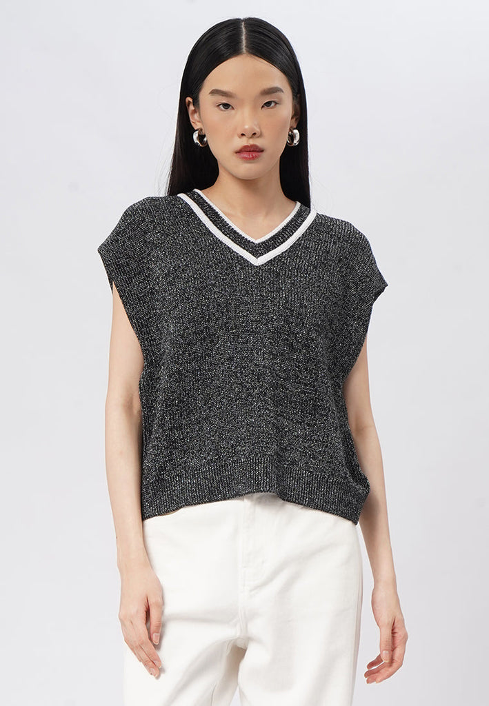 V-Neck Knit Vest